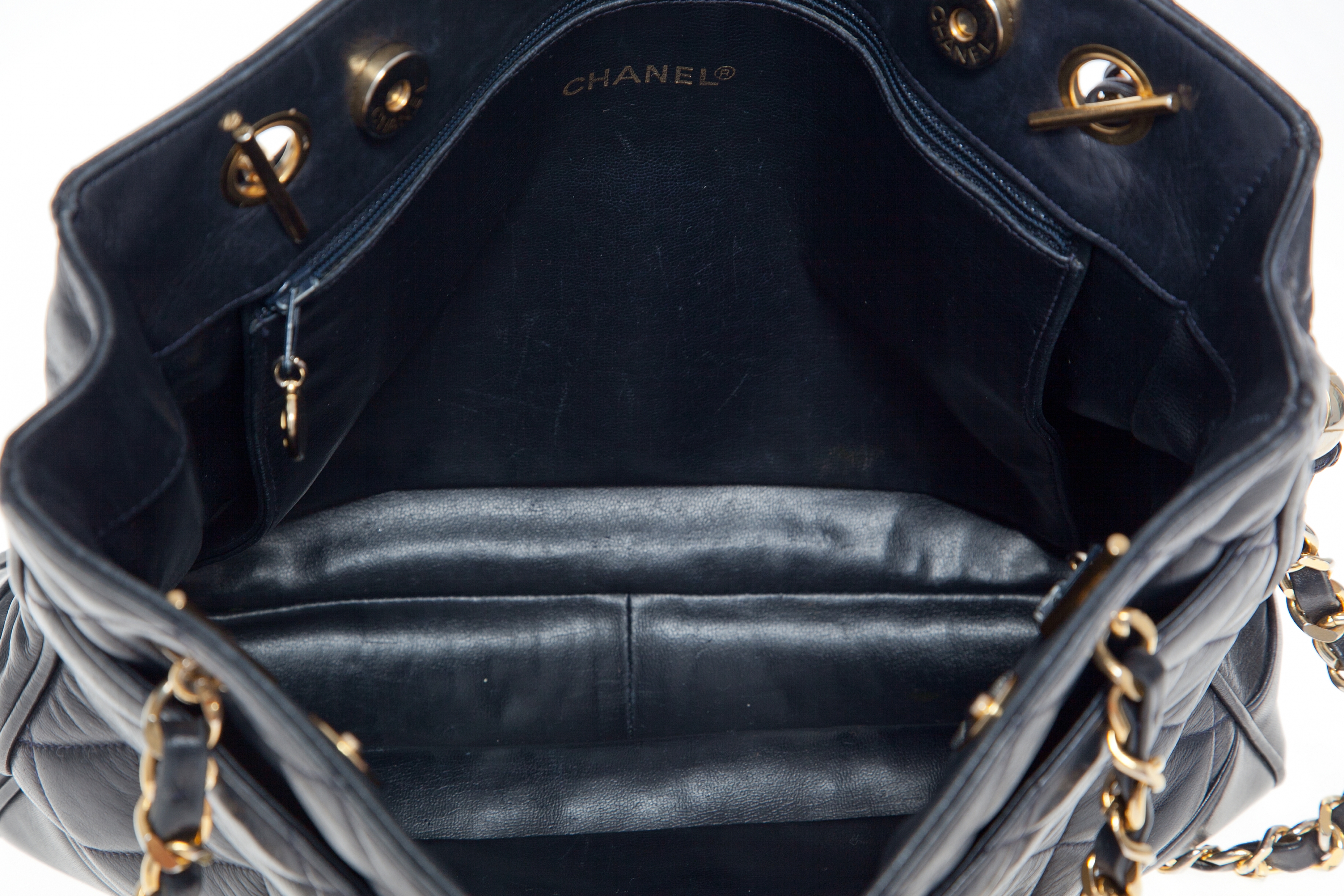 Chanel ”Shopping” dark blue leather | Vintage Shop in Mykonos