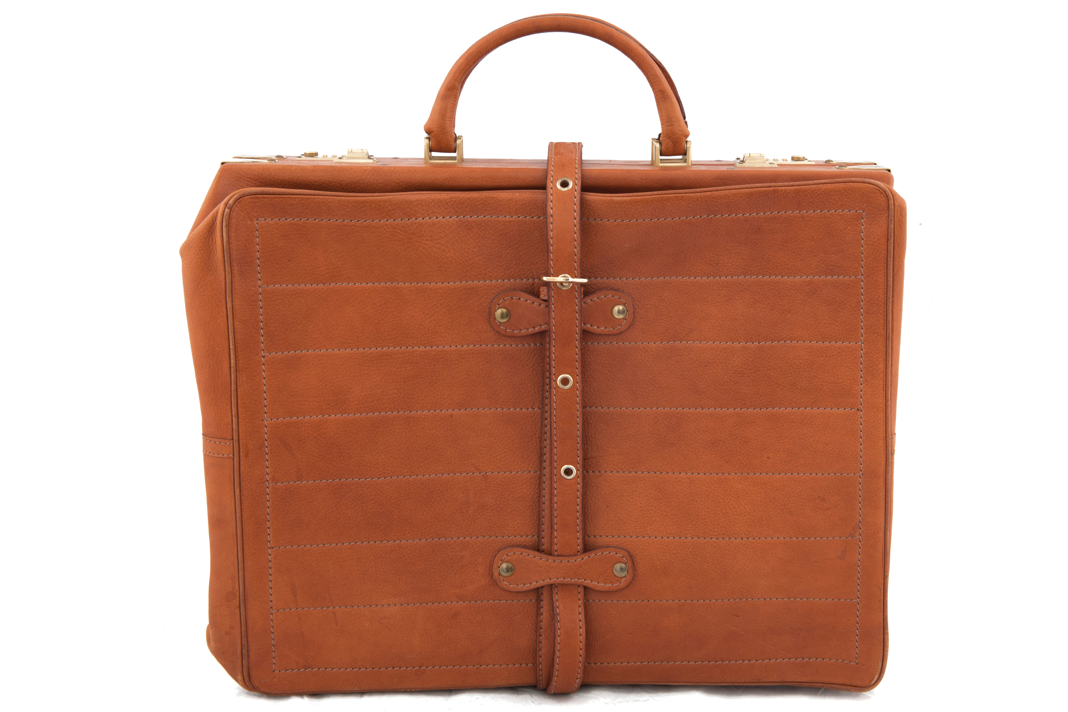 Franco Pugi Leather Suitcase Vintage Shop In Mykonos