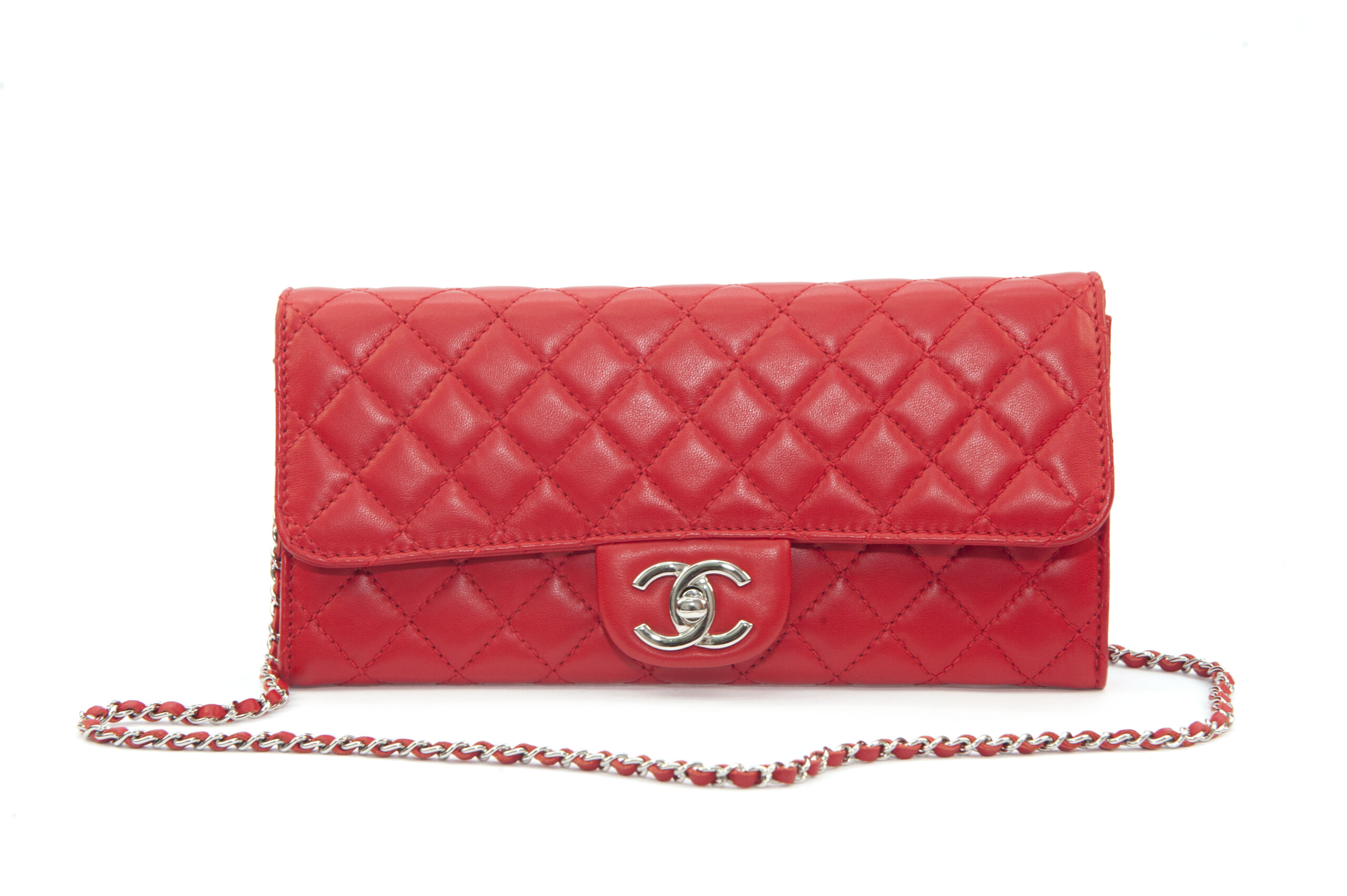 chanel purse red leather